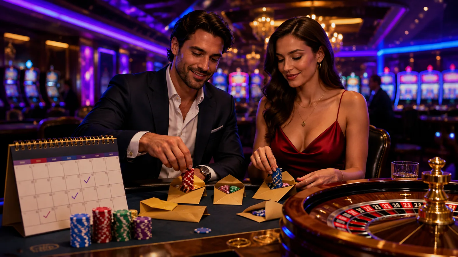 Casino-focused editorial scene illustrating A Weekend Casino Budget You Can Actually Stick To