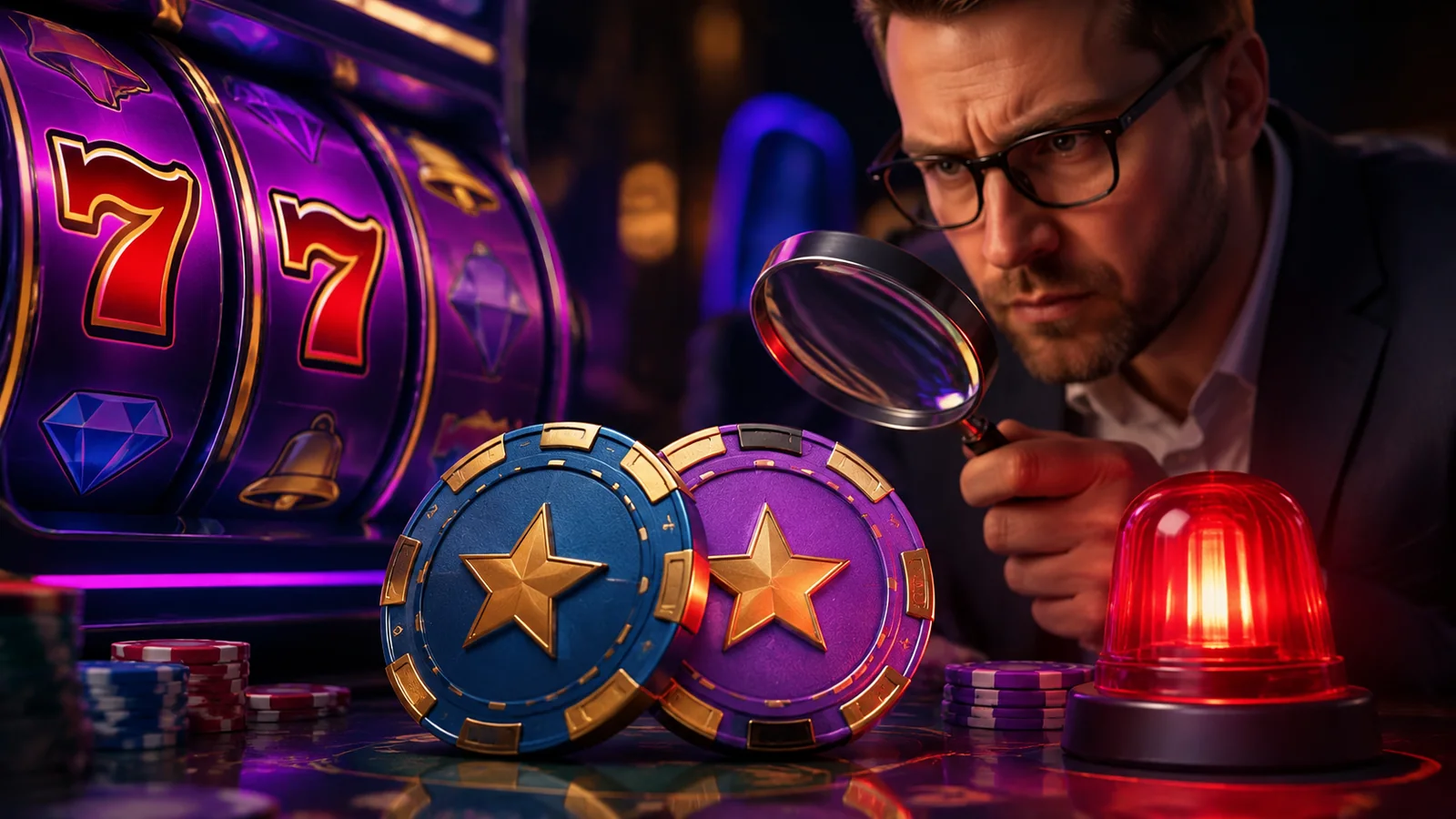Casino-focused editorial scene illustrating Bonus Abuse Rules: How Ordinary Play Can Trigger Reviews