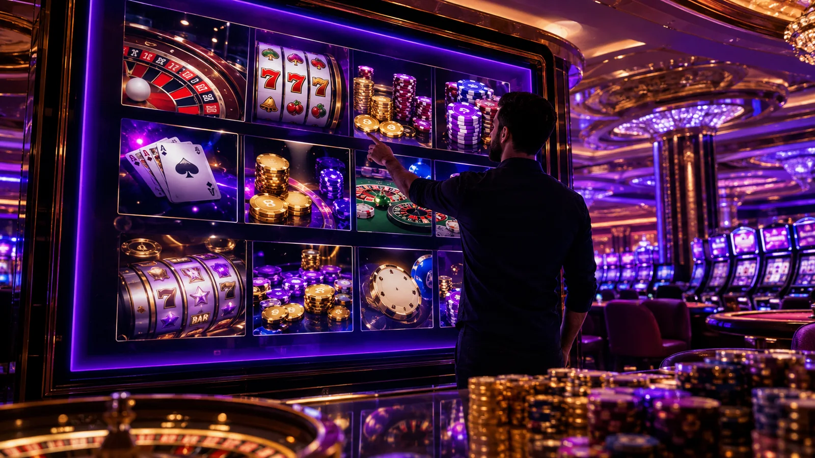 Casino-focused editorial scene illustrating How to Compare Casino Game Libraries Before Joining