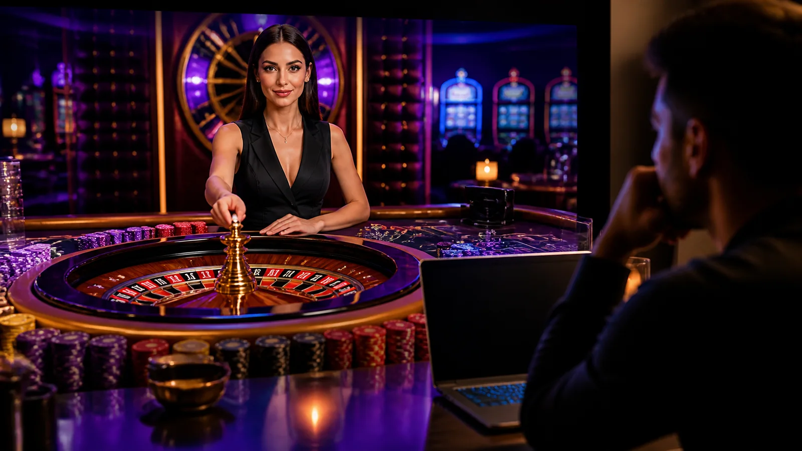 Casino-focused editorial scene illustrating Live Dealer Casinos: A Practical Setup and Selection Guide